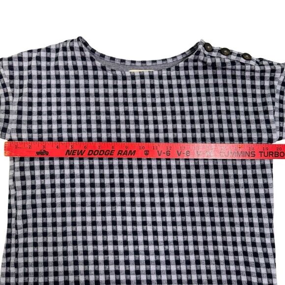 Madewell Gingham Knit Seersucker‎ Button Shoulder Top Faded Lavender Women’s XS - Picture 5 of 9